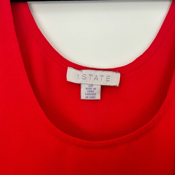 1. State - Red Ruffle Blouse - Picture 2 of 3